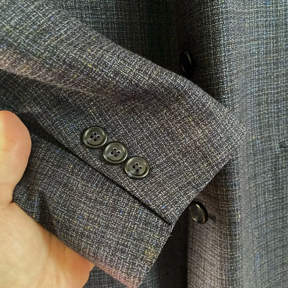 Rodger Stuart Silk Wool Blend Blue Blazer 44L